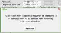Nem csoport tagnak csoportos adószám hiba
