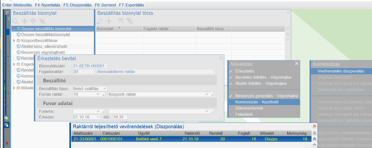 Bemutatóteremben a foglalás végrehajtása