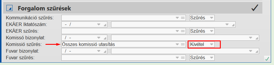 Szűrési feltétel kiegészítése