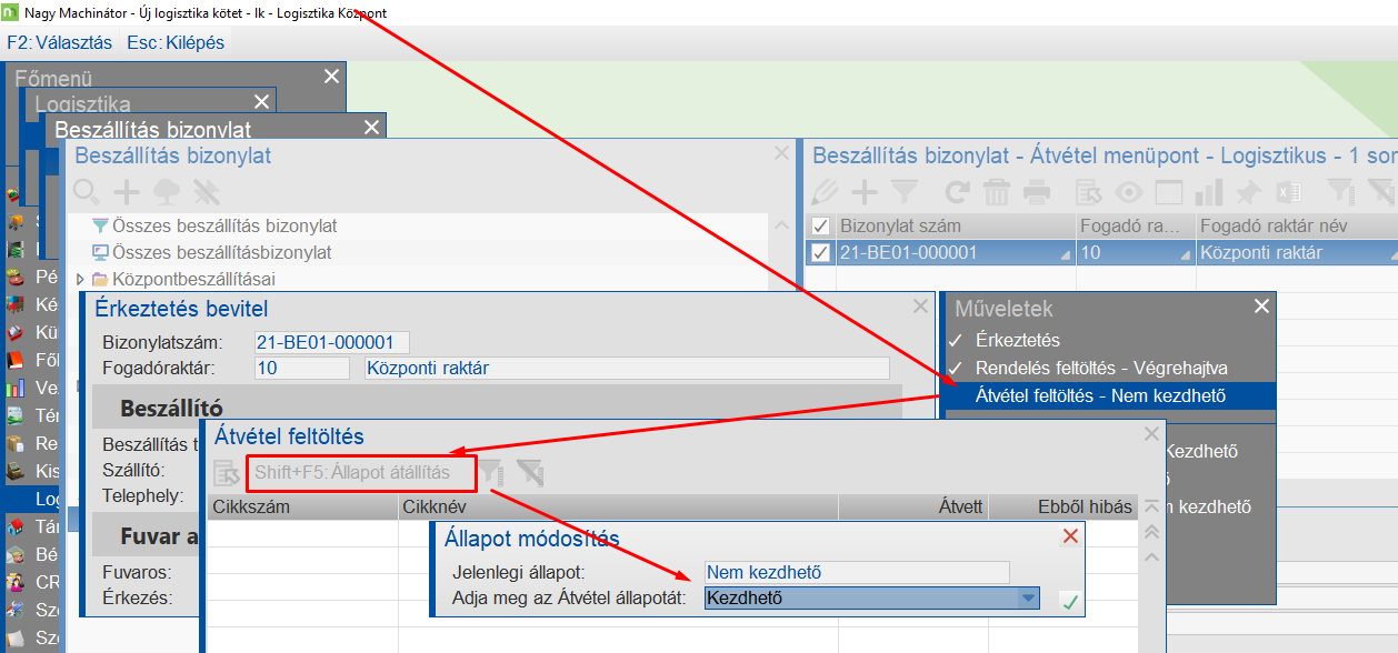 Logisztikus engedélyezi az átvételt