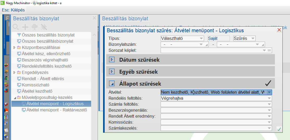 Folyamat elemek állapotai