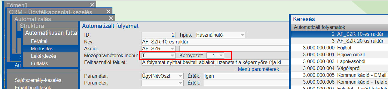 Automata folyamat létrehozása