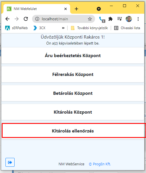 Ellenőrzés menüpont