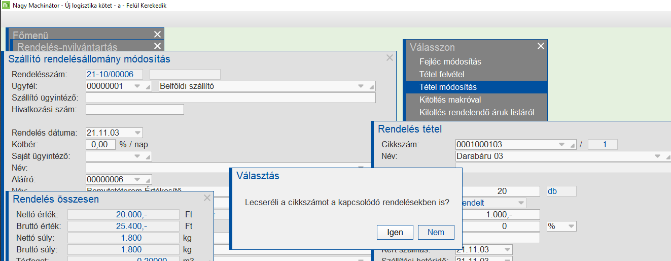 Biancocikk lecserélése