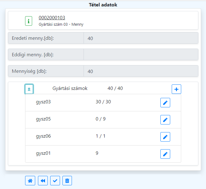 Az ellenőrzés másik gyártási számot talált.