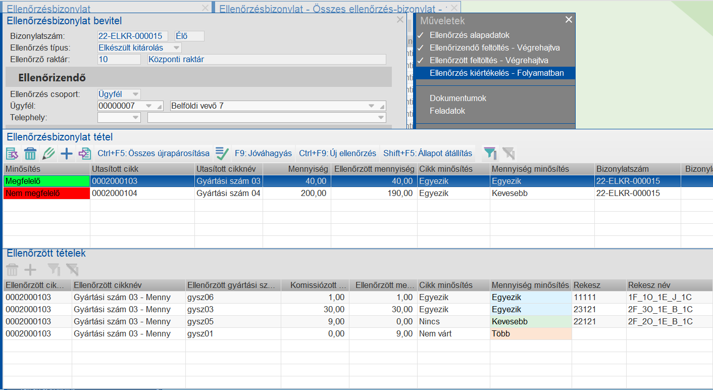 Ellenőrzés kiértékelés