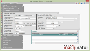 Keretszerződés készítése az árajánlat készítés funkcióban
