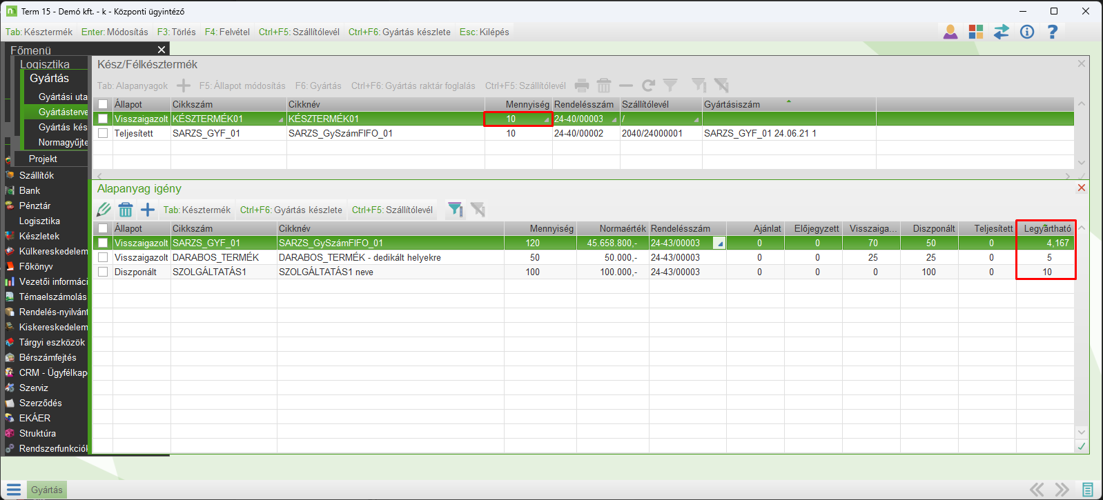 Gyártás ablak legyártható mennyiséggel