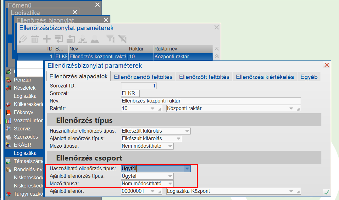Ügyfelenként generálandó ellenőrzés bizonylat