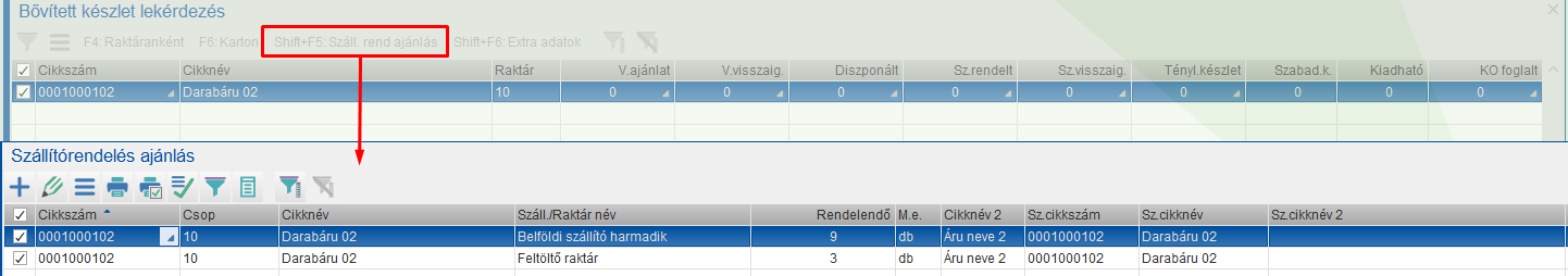 Kiszolgálási terv szerinti rendelés