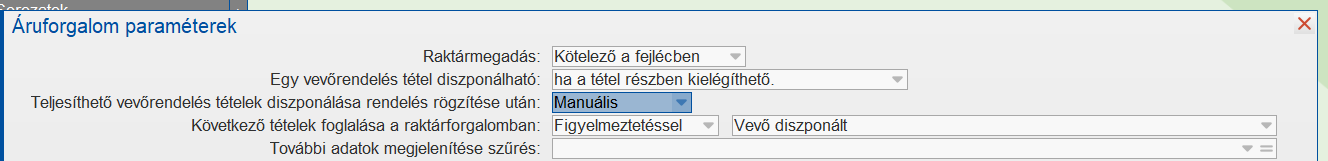 Automata/Manuális diszponálás beállítása