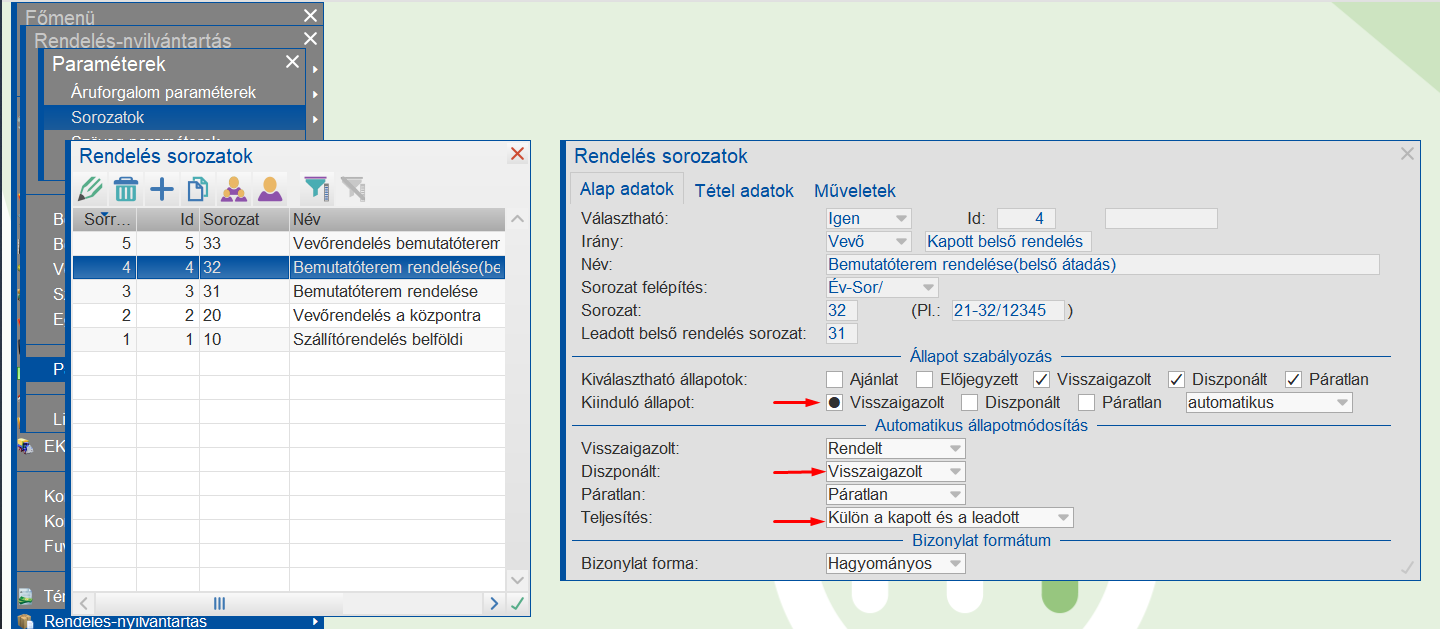 Belsőrendelés - vevőoldal