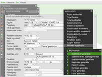 Rendelés bizonylat műveletei