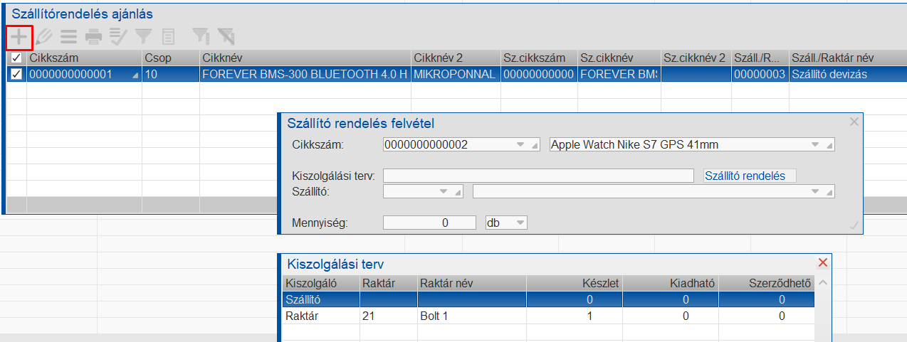 Kiszolgálási terv szerinti választás