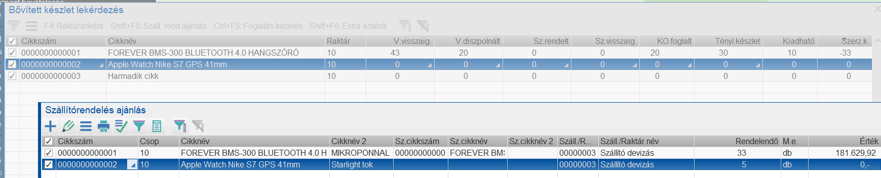 Rendelendő mennyiség