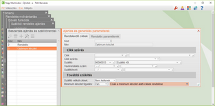 Minimumkészlet figyelés beállítása