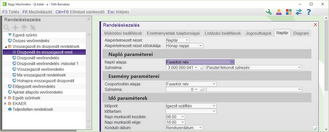 Rendelésszűrés naptár fül