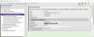 Rendelészűrés naptár üzemmód