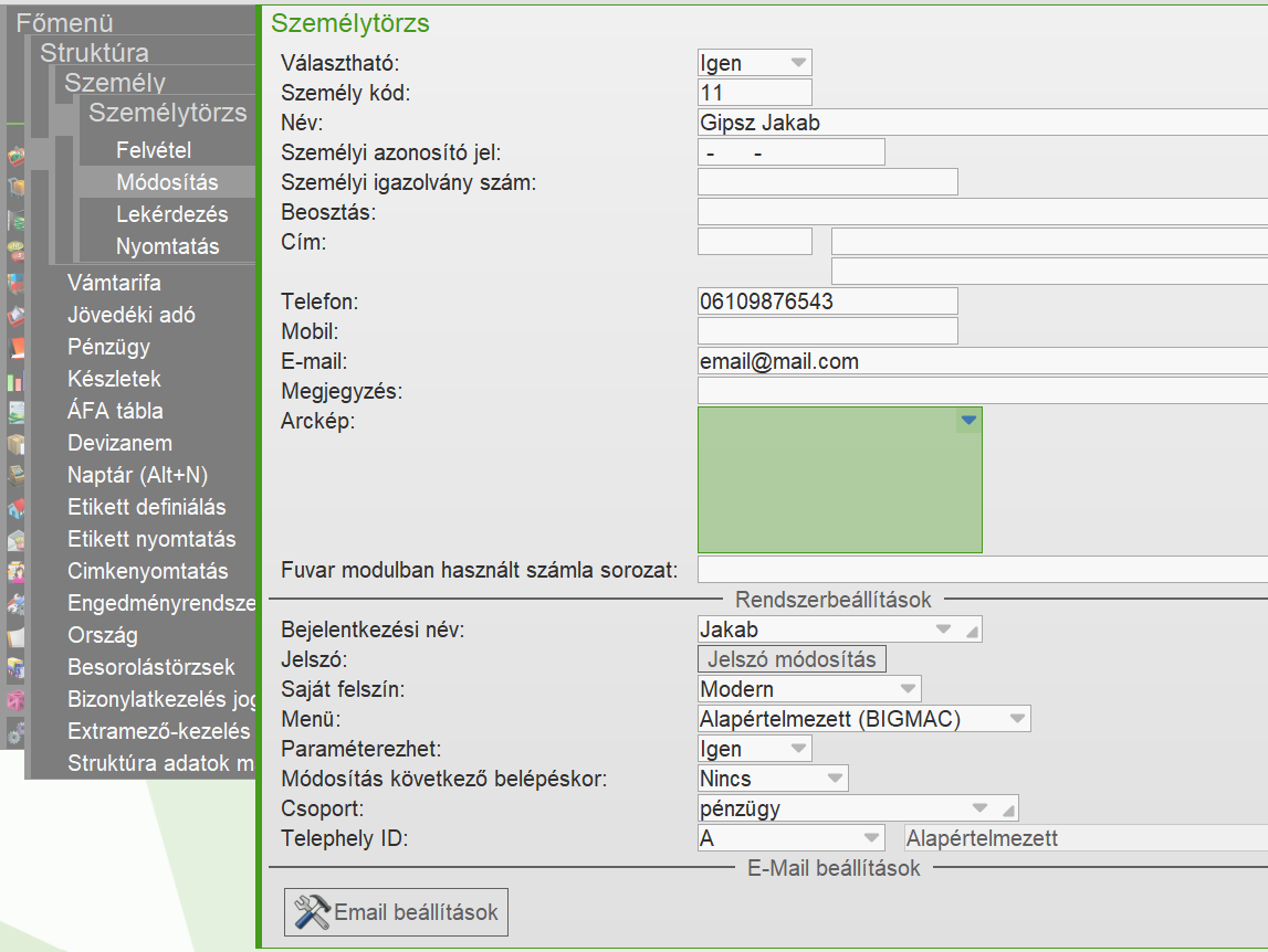 Felhasználó felvétele