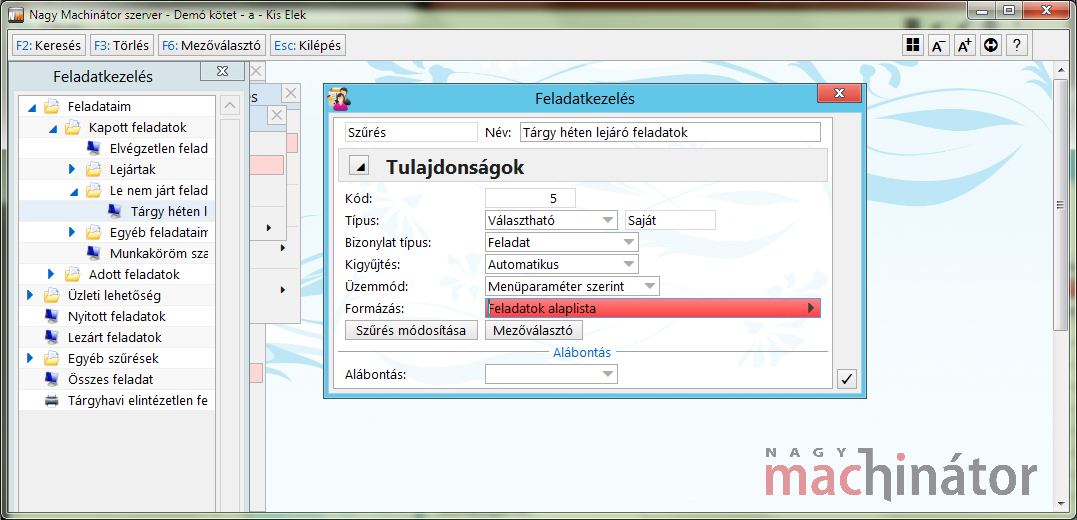 Szűréstulajdonságok