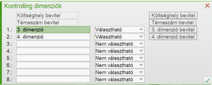 Kontrolling dimenziók bevitele