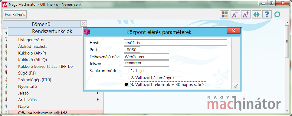 Szinkronizálás elindítása