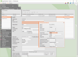 Ügyféltörzs mezőparaméterezése a jogosultságkezelésből indítás után