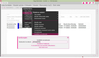 Ismétlődő sorszámozás függvény felvétele