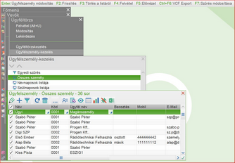 Ügyfélszemély lekérdezés