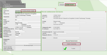 Ügyfél felvétel adószám alapján