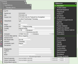 Ügyféltörzs alapadatainak megadása