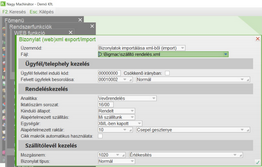 Rendelés/szállítólevél XML import