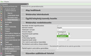 Alapértelmezett szállítási mód paraméterezése