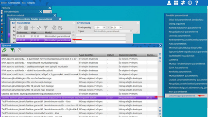 Minimálbér számítás paraméterei