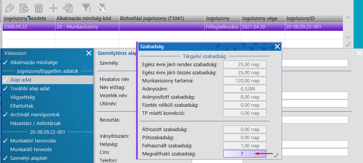 Megváltható szabadáság megadása