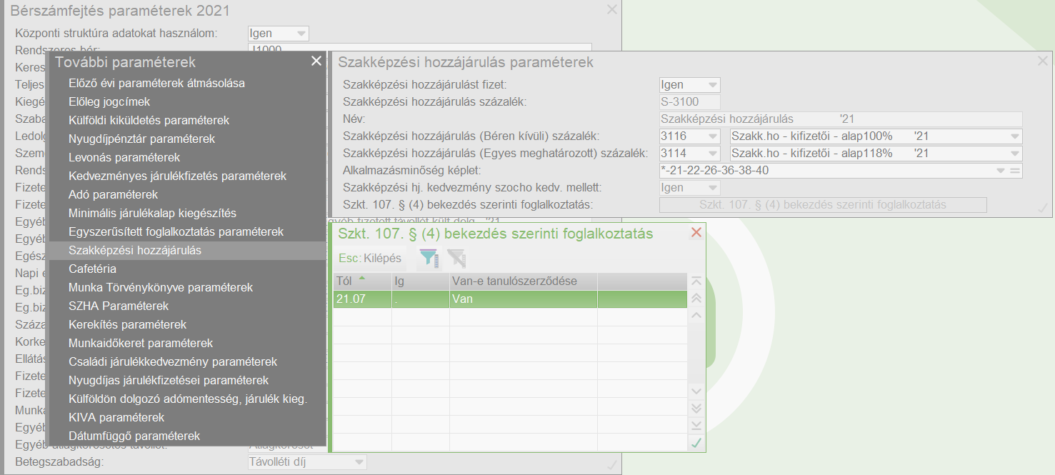 Tanuló/hallgató foglalakoztatás tényének beállítása