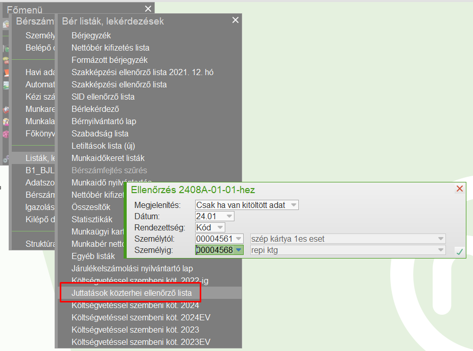 Juttatások közterhei ellenőrző lista
