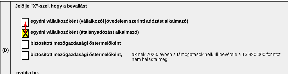 Átadott X helyének módosítása