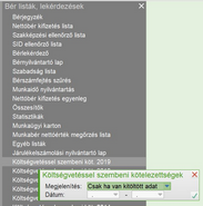 Költségvetéssel szembeni követelések 2019