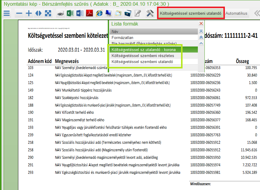 Listaformák közötti váltás