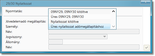 Nyilatkozat nyomtatás