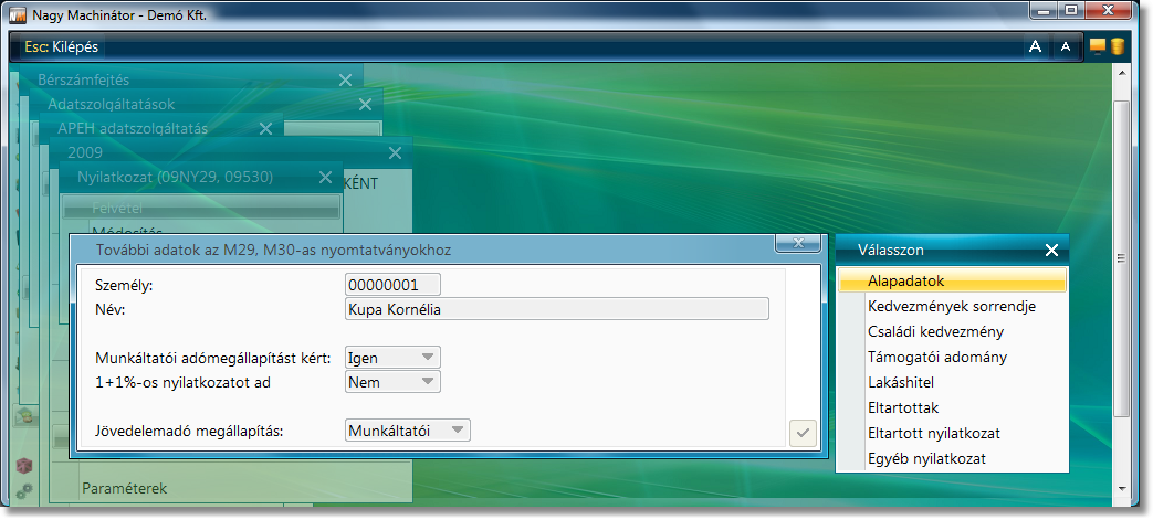 Nyilatkozat felvétel
