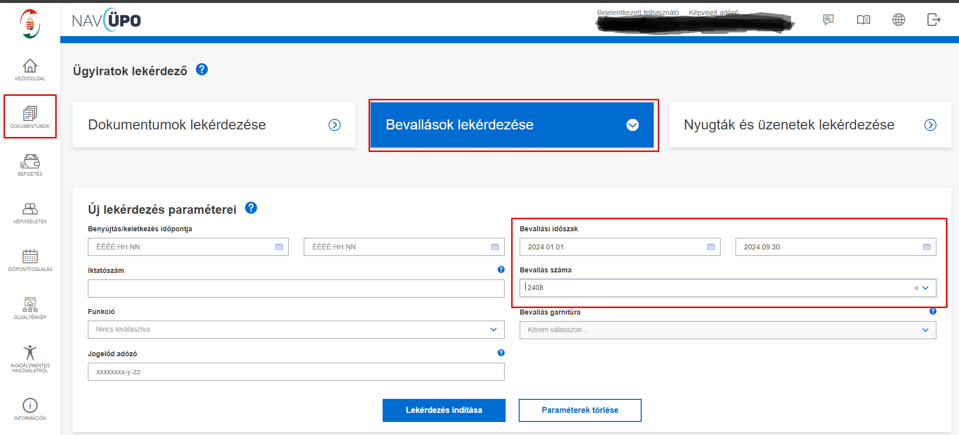 Bavallások lekérdezése