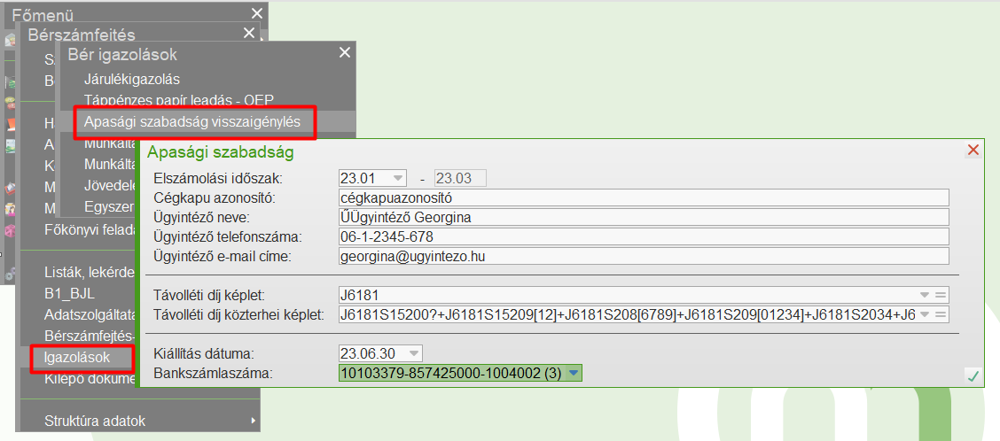 Apasági szabadság visszaigénylése