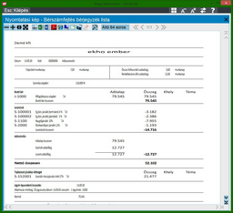 EKHO-s dolgozó bérjegyzéke tört hónapban