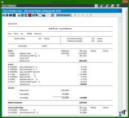 EKHO-s dolgozó bérjegyzéke tört hónapban