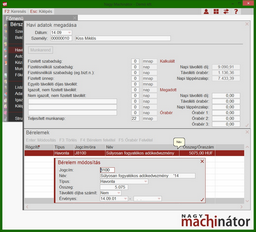 Személyi kedvezmény rögzítése