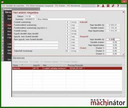 Távolléti díj kézzel történő megadása