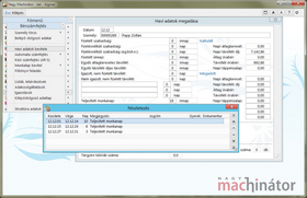 Teljesített napok részletezés