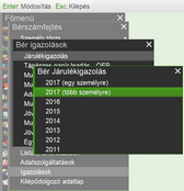 Járulékigazolás menük